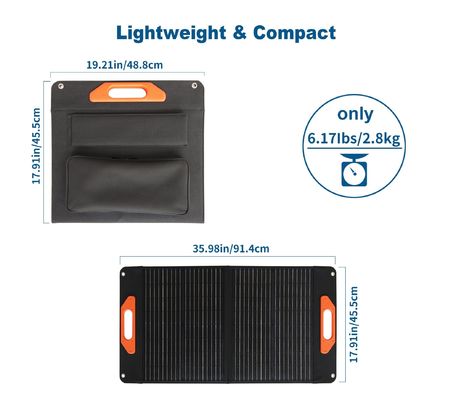 Lightweight 60W Foldable Solar Panel UN38.3 Foldable Solar Mobile Charger