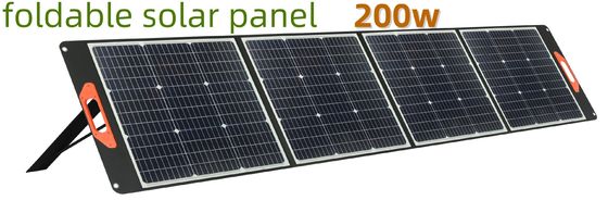 Custom 200W Black Portable Waterproof Flexible Foldable Solar Panels for Camping