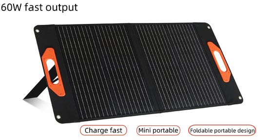 UB-60 Black Flexible Foldable Portable Solar Panel 60W for Travel and Boats and Rvs