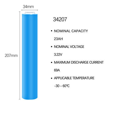 34207 3.2V Lithium Iron Phosphate Battery 23Ah Cylindrical Aluminum Shell