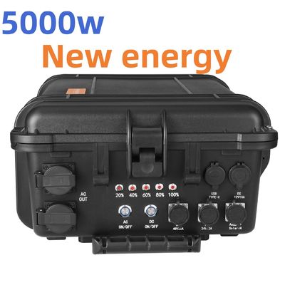 LiFePO4 Portable Solar Power Station Emergency Generator with 110V/220V 5000W AC Outlet