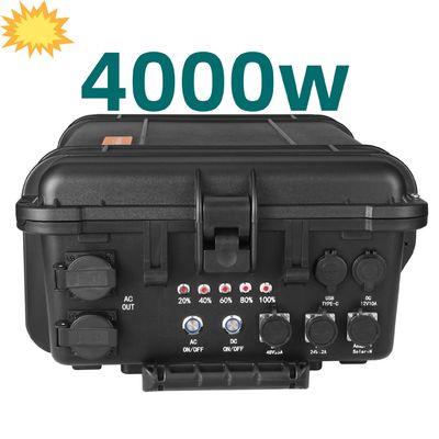 4000W Portable Power Station with All AC Output Socket and LiFePO4 Lithium Battery