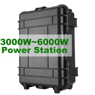 Carrying Mode Portable Pull Rod with Pulley 3000W LiFePO4 Battery BMS Solar Power Station