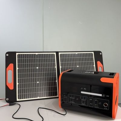800W Solar Charging Portable Energy Storage Power Station in Black with Orange Color