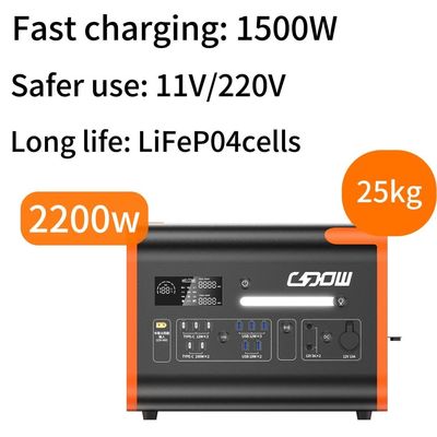 Customizable 110V /220V Sine Wave Length Power Station Lifep04 Battery Fast Charging