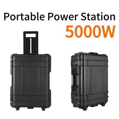 Portable Pull Rod and Solar Panel Solar Generator 5000W for Outdoor Emergency Power Station
