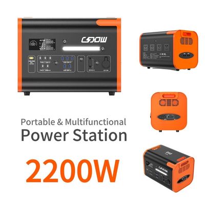2200W Portable Power Bank with Type-C 3*18W/2*100W and 2500W Rechargeable Solar Panel