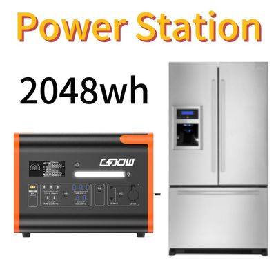 2048wh 2200W Portable Solar Energy Storage Power Station with Pure Sine Wave Inverter