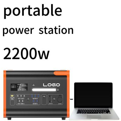 2200W110/220V Orange with Black Silent Outdoor Home Emergency Power Station and Durable