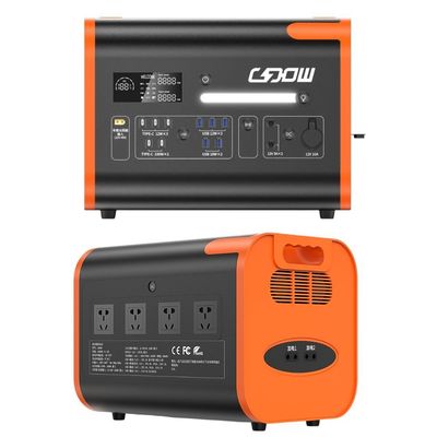 Orange Black 2200W/2048wh AC Pure Sine Wave Solar Generator Power Station for Camping