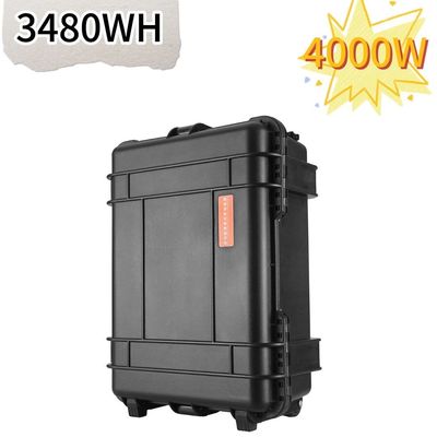 Black Drawbar Box 4000W Solar Generator Portable Power Station for Outdoor Drone Photography