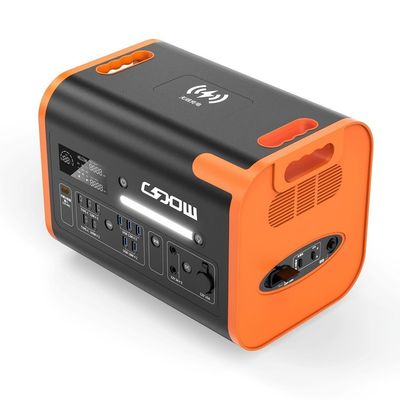 40ah Solar Generator Power Socket Plug 2200W Portable Camping Solar Power Station Orange Black