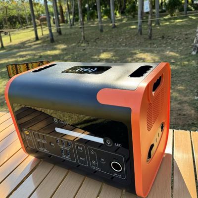 40ah Solar Generator Power Socket Plug 2200W Portable Camping Solar Power Station Orange Black