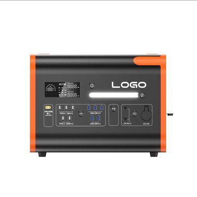 2400W Solar Charging Portable Solar Energy Storage Battery Power Station Orange Black