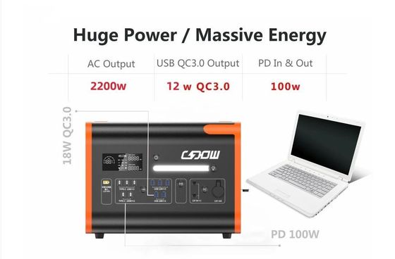 AT22 40ah 2048wh/2400W Outdoor Camping Energy Storage High Power Portable Power Station
