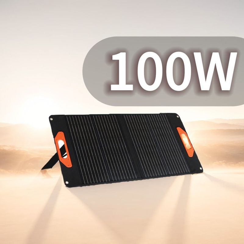 DC Output 19V/5.3A 100W Foldable Solar Panel for Outdoor Activities