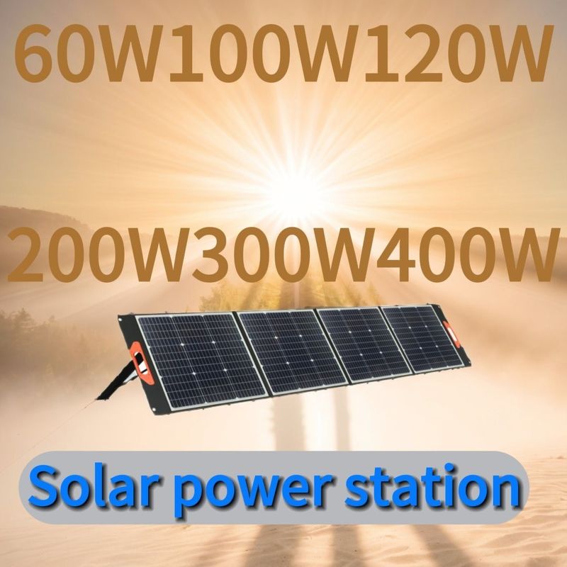 60W Waterproof Collapsible Flexible Solar Panel with DC Output 17.5V/3.4A USB Charger