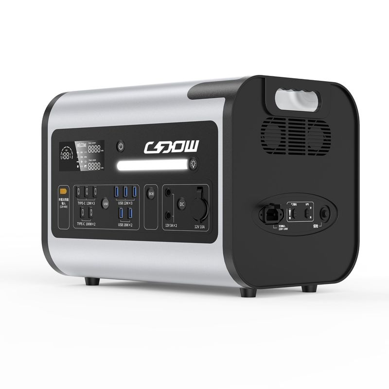 LiFePO4 Energy Storage Power AC/DC Solar Generator 2200W 110V-220V Portable Power Station