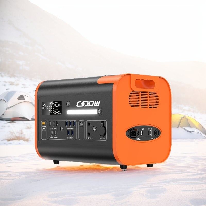 Pure Sine Wave Inverter 2200W LiFePO4 Black Portable Solar Generator for Backup Power