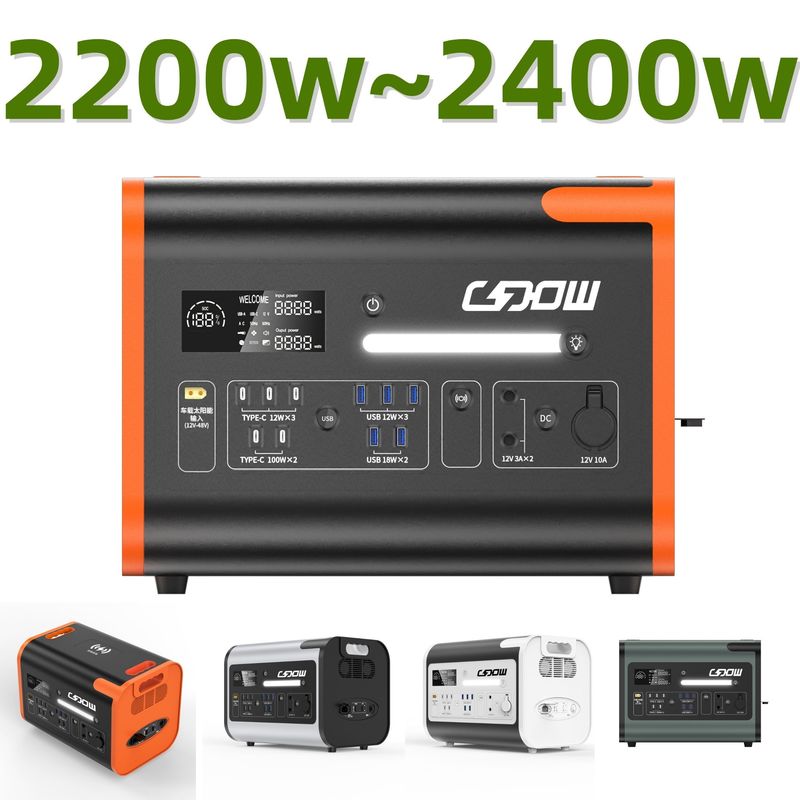 Energy Storage Portable Power Station with Foldable Solar Panels and Wireless Charging