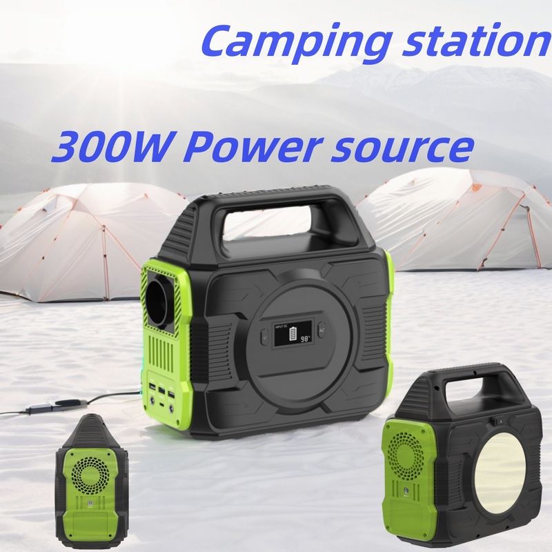 300W Outdoor Lithium Battery Pack Rechargeable Solar Generator AC DC Type-C Battery Backup Power Emergency Portable Solar Power Station