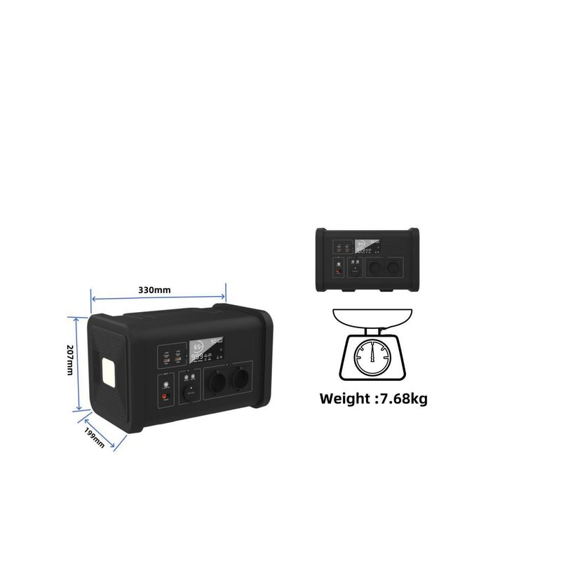 700W/537.6wh Portable Power Station for Camping and Lightweight Power Source