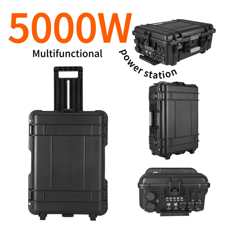 LiFePO4 DC to AC Power 2000W Solar Generator for Camping 4800wh Nominal Capacity