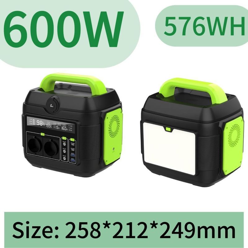 600W Portable Power Station Solar Generator with LED Light 11W and Customized Request