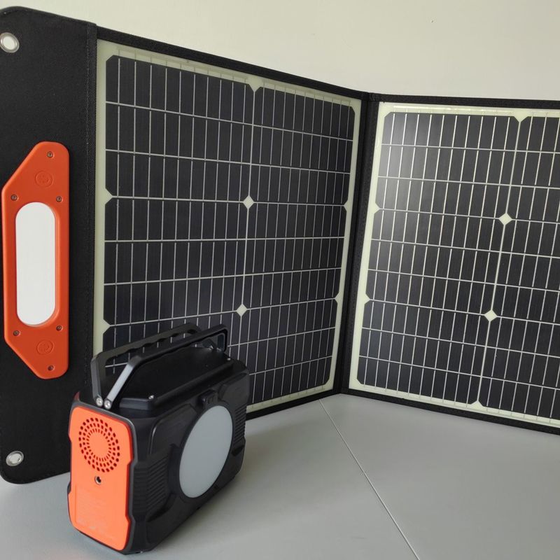 Steady on 4W LED Light and Modified Wave AC Output in 200W Portable Solar Generator