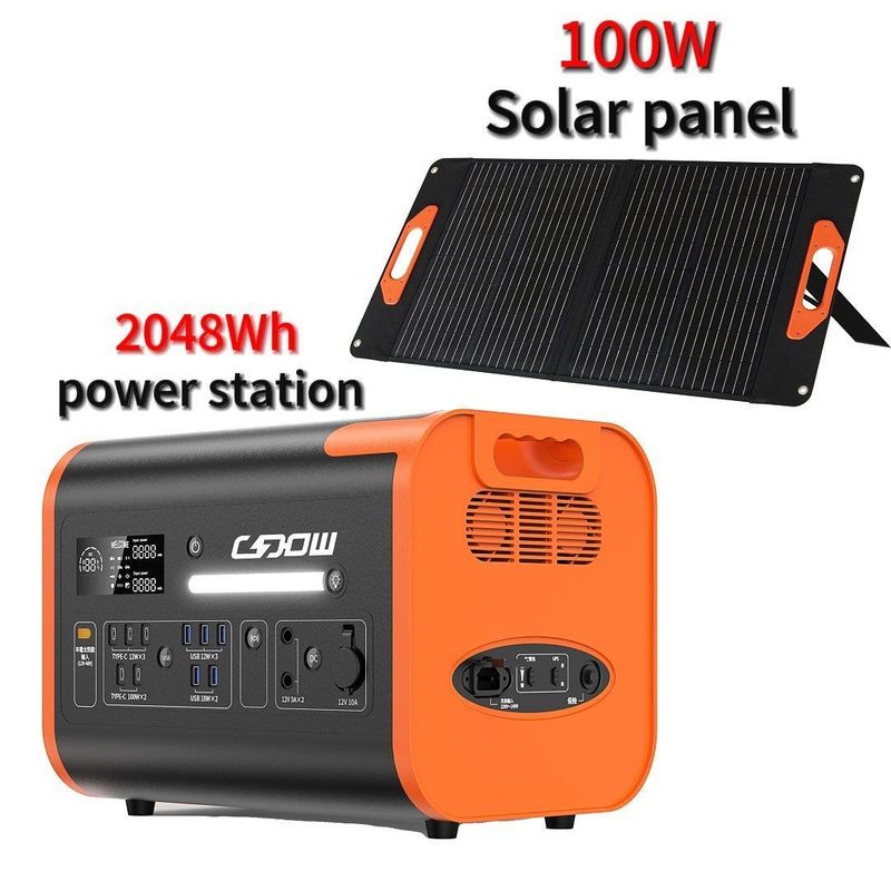 Pure Sine Wave Inverter 2200W Lithium Iron Phosphate Emergency Generator for Portable