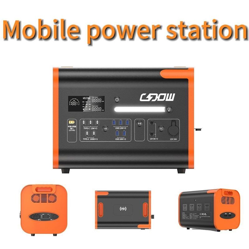 AC/DC Output Pure Sine Wave Solar Power Station with PV Charging and Wireless Charging