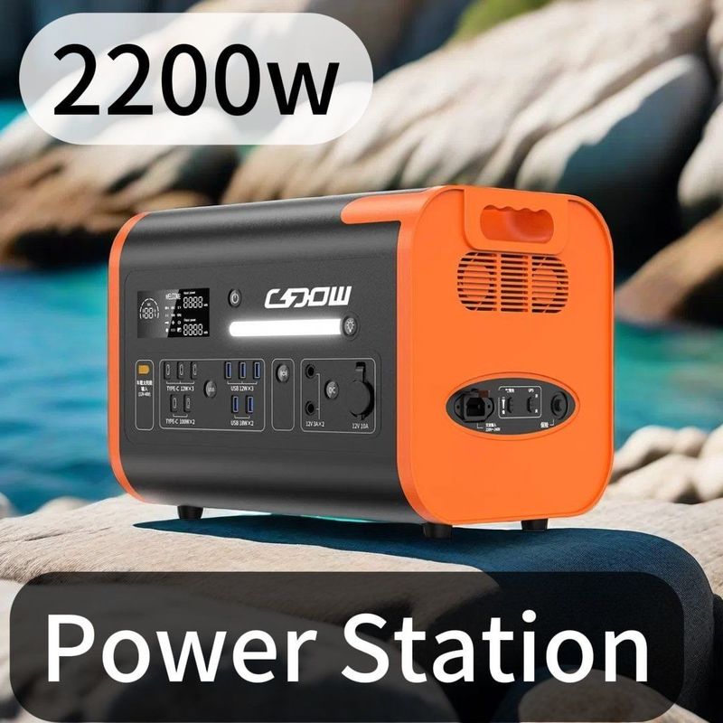 Wireless Charging Solar Portable Power 2200W Mobile Standby Board for Black Car Camping