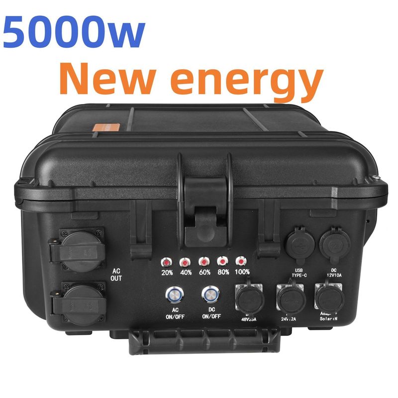 LiFePO4 Portable Solar Power Station Emergency Generator with 110V/220V 5000W AC Outlet