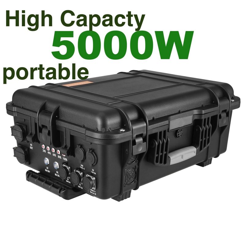 AC Pure Sine Wave 5000W LiFePO4 Solar Power Station for Car Emergencies Customized