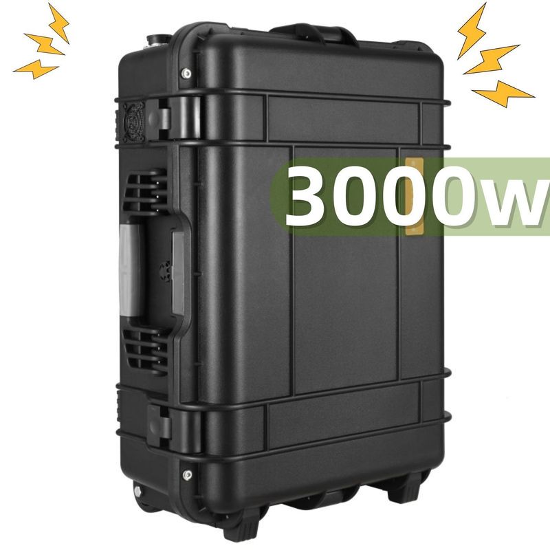 All Socket Type 3000W LiFePO4 Battery Portable Power Station with Peak Power of 6000W