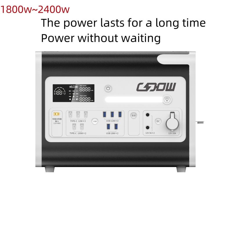 LiFePO4 Solar Mobile Power Station Generator 2200W for Outdoor and Home Energy System