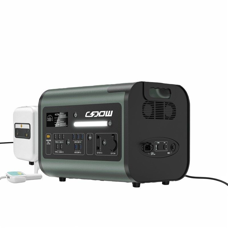 2000W Portable Power Station LiFePO4 Safe Battery Storage with Solar Charging and Mains