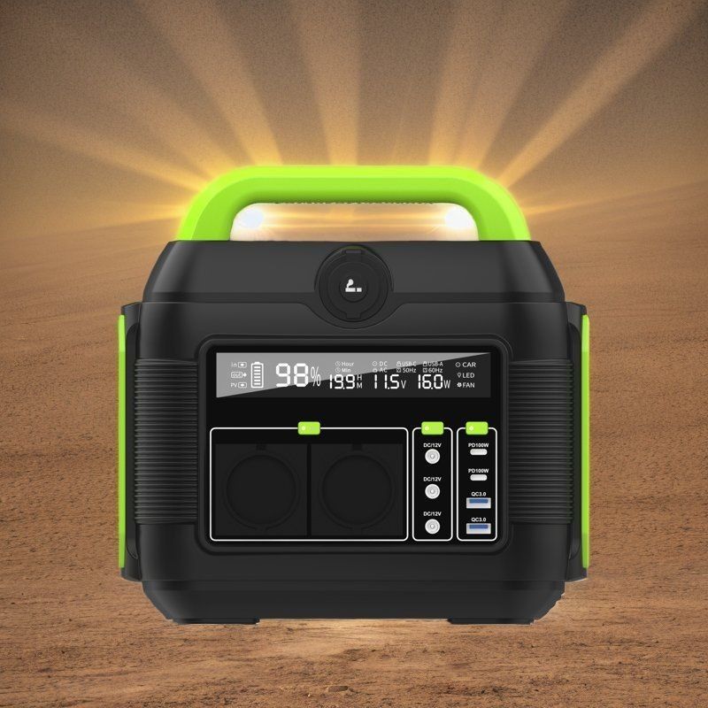 600W Power Station Power Bank Lithium Battery Reveal Liquid Crystal Display for Camping