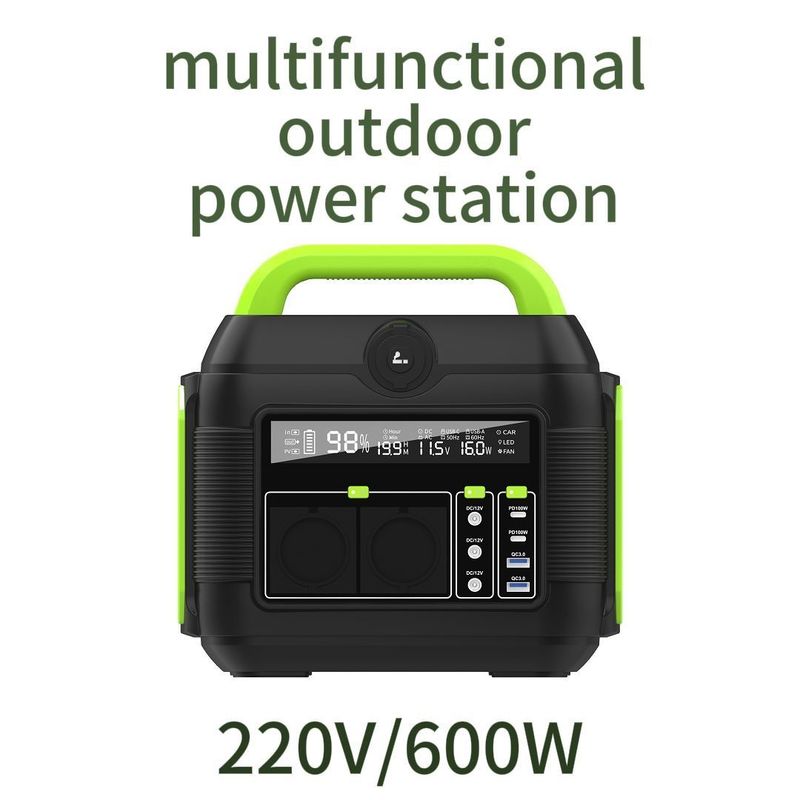 Un Multi-Purpose 600W Portable Charging Station Power Bank for Outdoor Enthusiasts