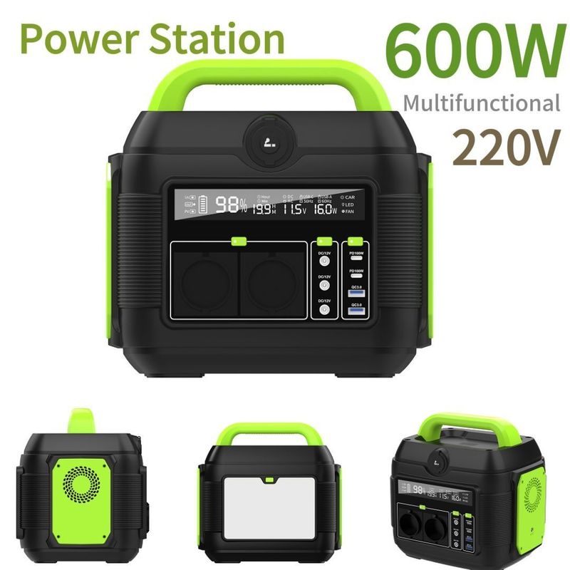 Portable Power Station 600W 576wh MPPT AC Power Bank for Camping and Remote Locations