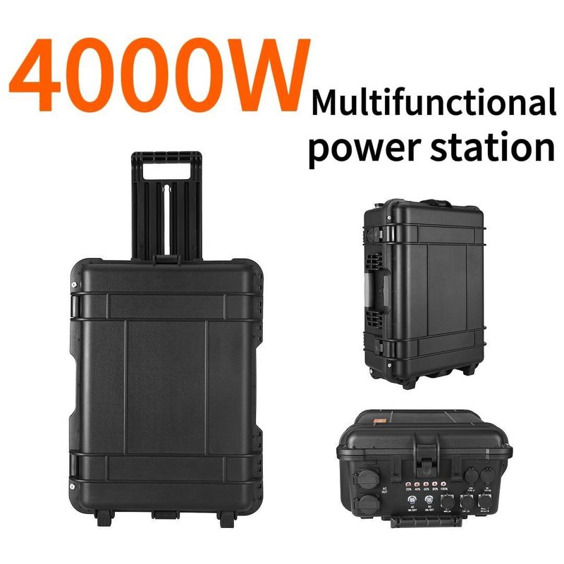 4000W Portable UPS Energy Storage Power Supply LiFePO4 15A Max AC Output Current