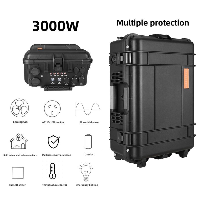 15A Max AC Output Current LiFePO4 Mobile Power Station for Outdoor Camping and Emergency