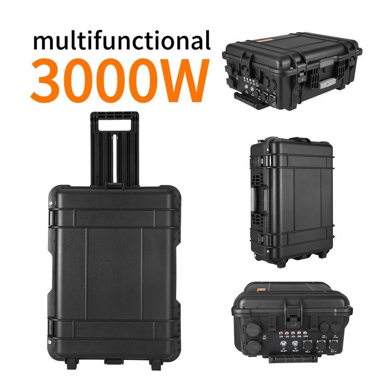 AC Pure Sine Wave Output 3000W Energy Storage Lithium Battery Portable Power Station