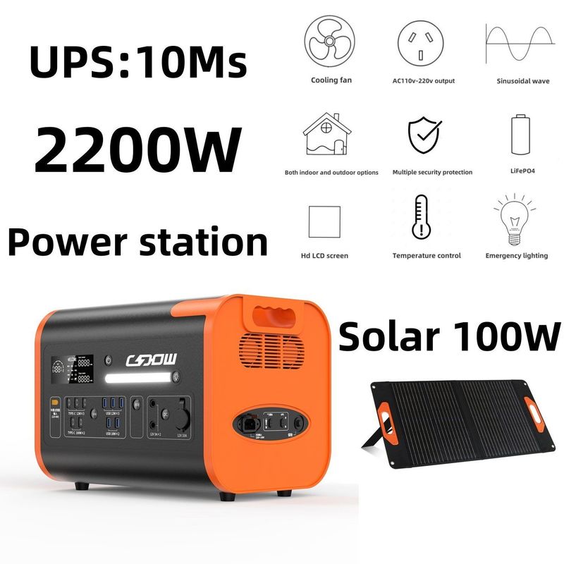 800W Max Car and Solar Charging UPS Portable Power Station for Household RV Emergency