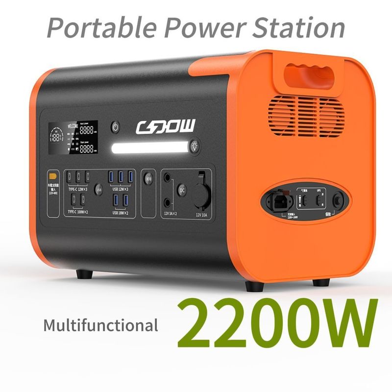 Portable Power Station with 51.52V40ah 3.22V*16s Battery Capacity and 2000 Cycle Life