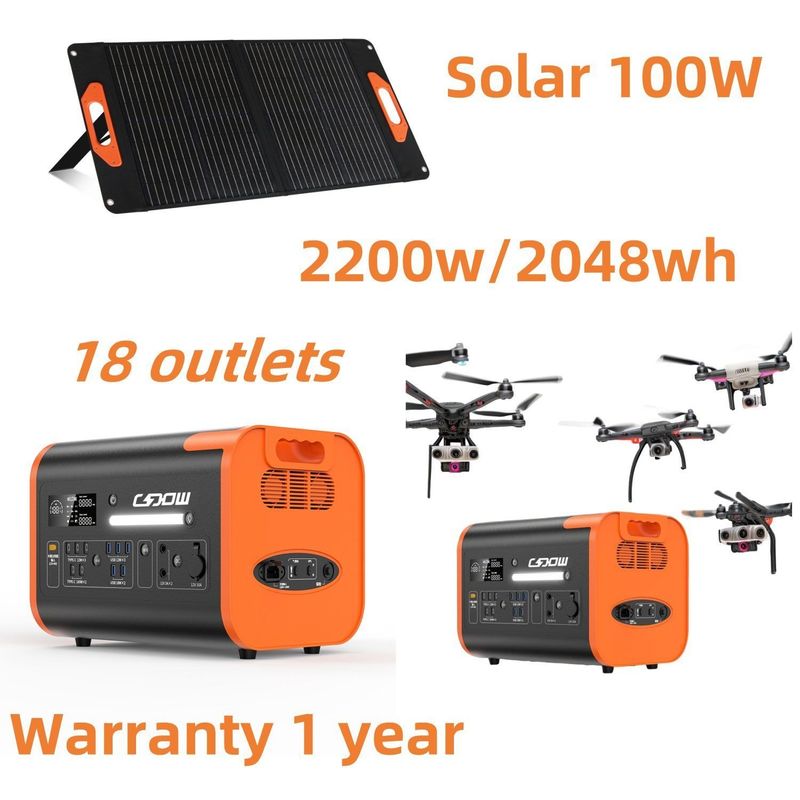 1500W AC Charging Portable Mobile Power Station 2200W/2048Wh for Outdoor Energy Storage
