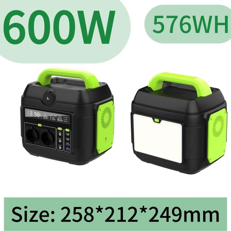 600W Solar Generator with LED Light Customizable Colour Short Circuit Protection Function