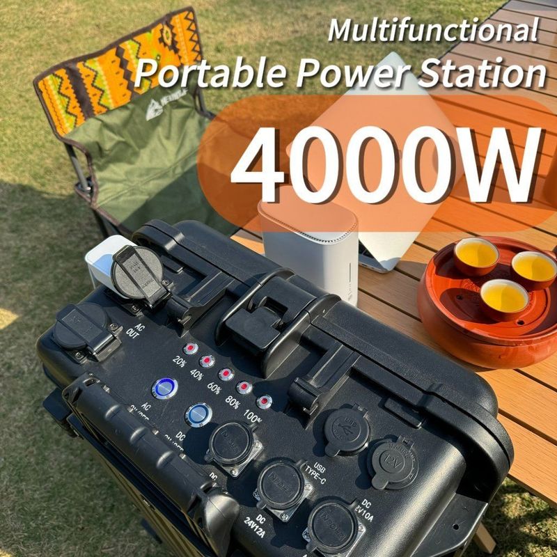 4000W Outdoor Camping Emergency Backup Portable Power Station with 6-7h Charging Time