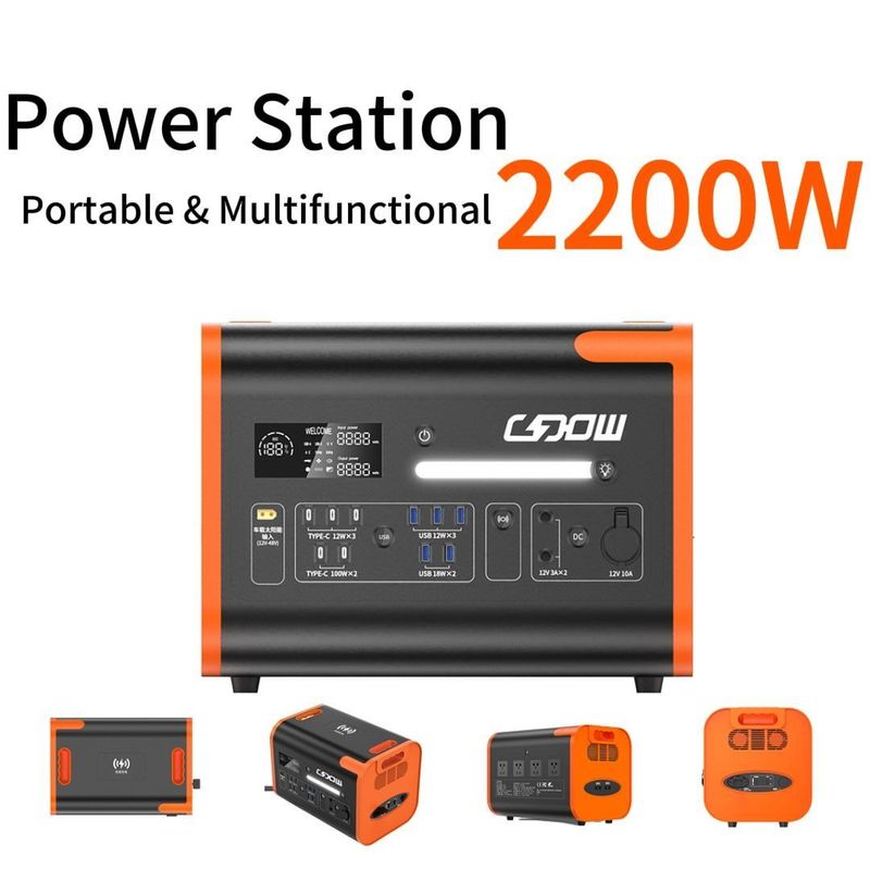 90 Minutes Charging Time 2200W High Power Solar Generator for Mobile Power Station