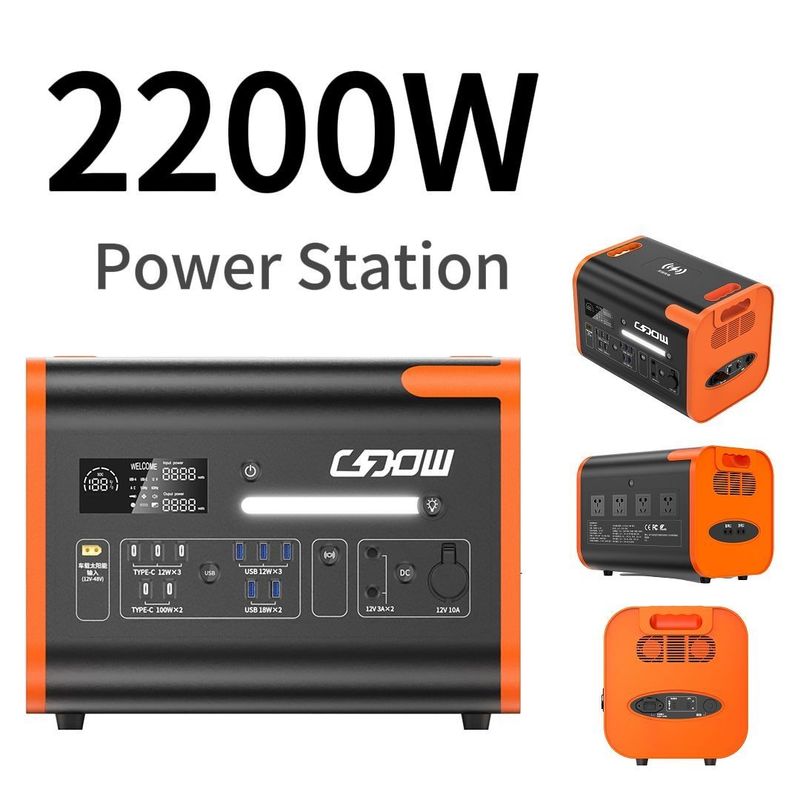 Portable Backup Battery Solar Power Station for Emergency Camping 2200W 2000W 2500W